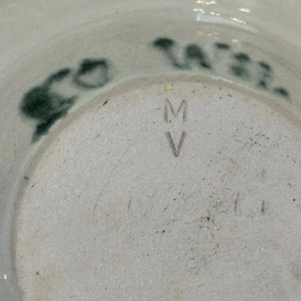 MV Studio Art Pottery Bowls Stoneware Handmade Artist Signed Set of 2 - 6.5 Inch